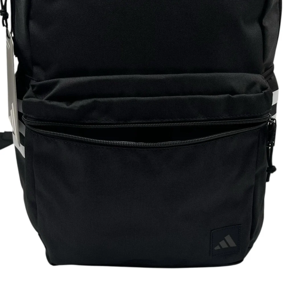 Adidas Classic 3S 5 Unisex School Backpack Fits 16" Laptop Black White Stripes - Picture 7 of 13